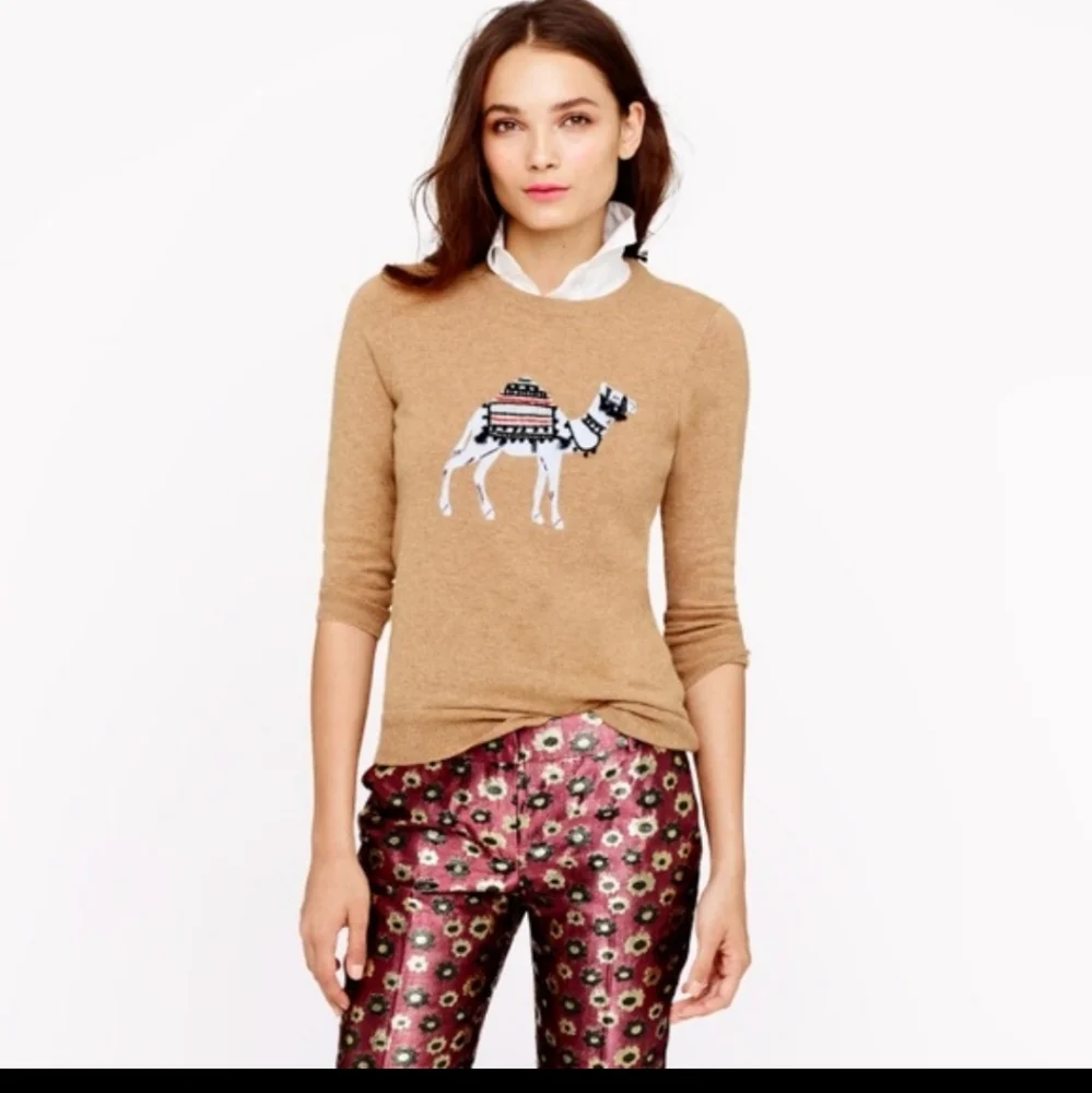 J CREW Cashmere blend Camel Sweater EUC - Size XS